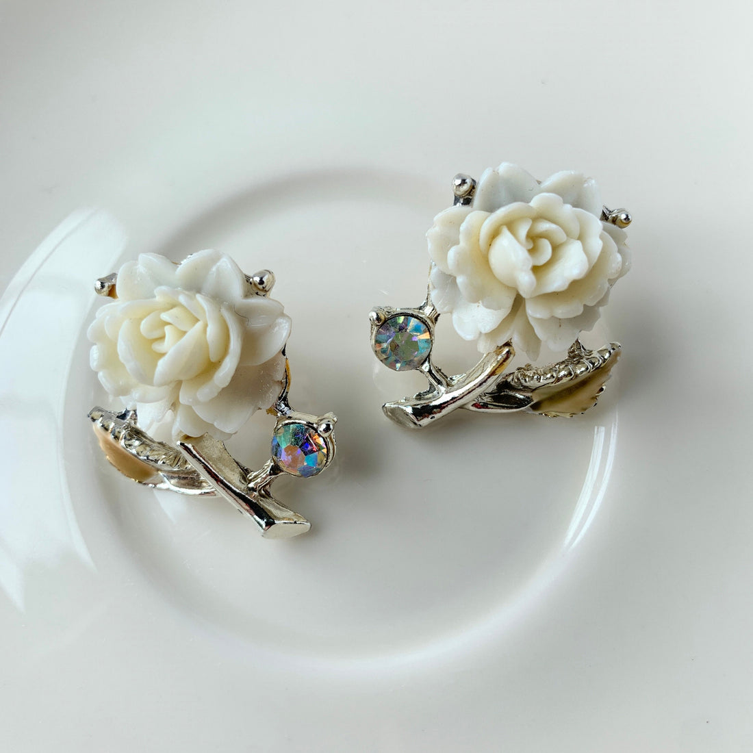 Lenora Dame Vintage Rose Post Earrings - One-of-a-Kind
