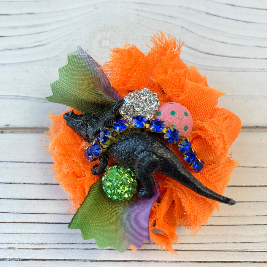 Lenora Dame Dino-Mite Barrette in Tangerine