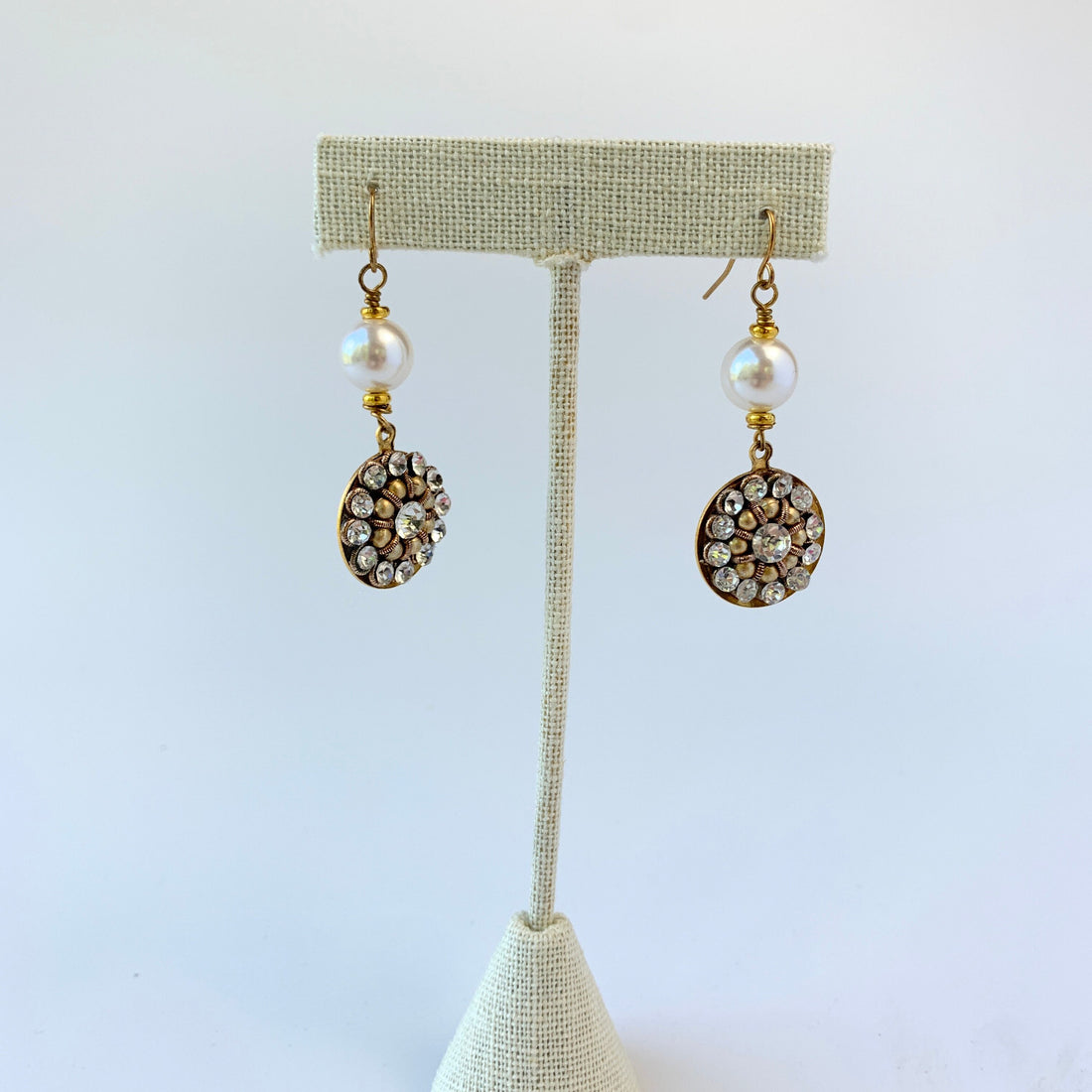 Lenora Dame Star Struck Rhinestone Pearl Earrings