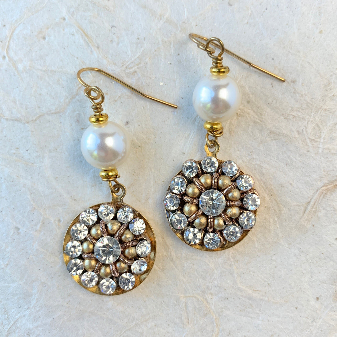 Lenora Dame Star Struck Rhinestone Pearl Earrings
