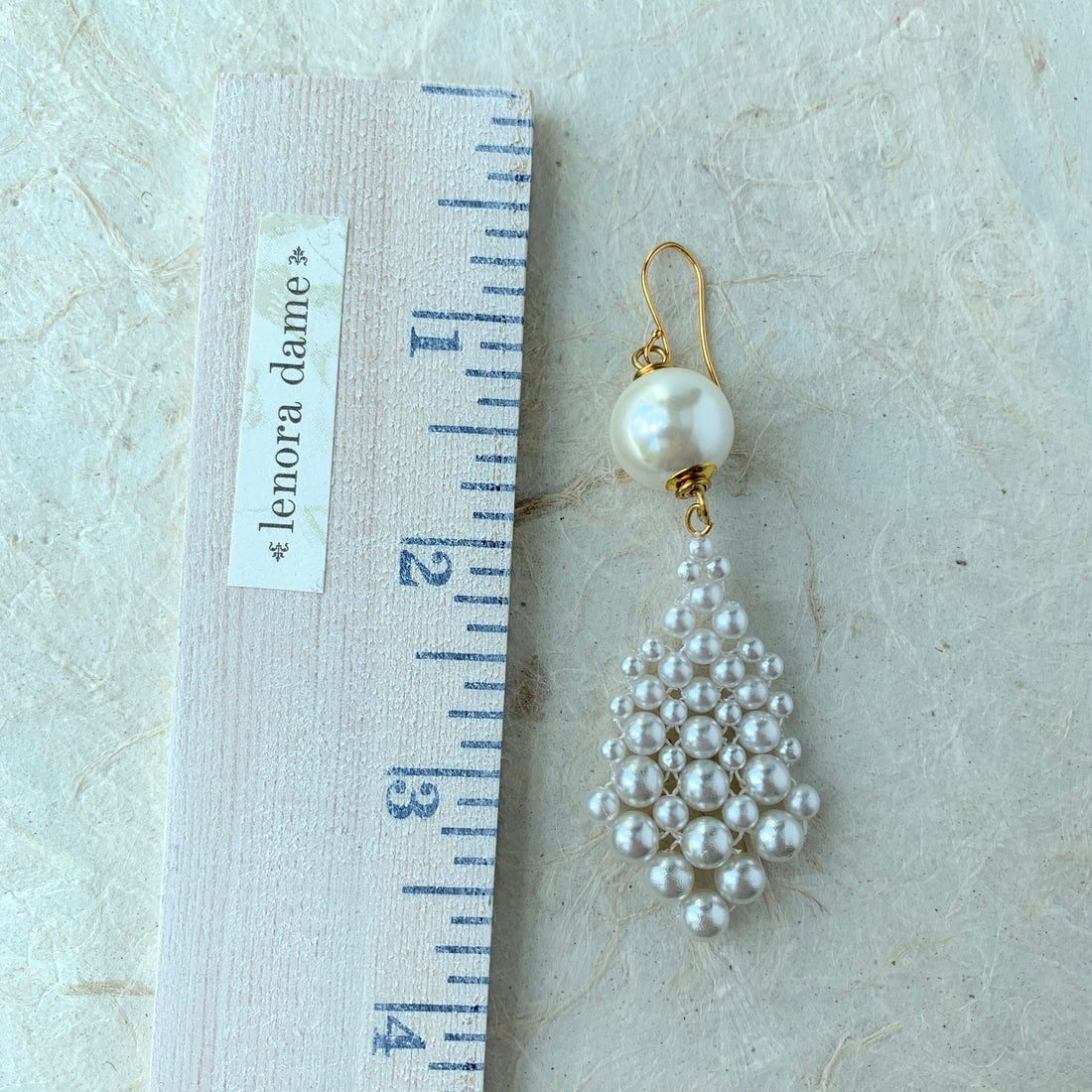 Lenora Dame  Vintage Stock Woven Pearl Drop Earrings