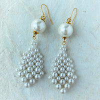 Lenora Dame  Vintage Stock Woven Pearl Drop Earrings
