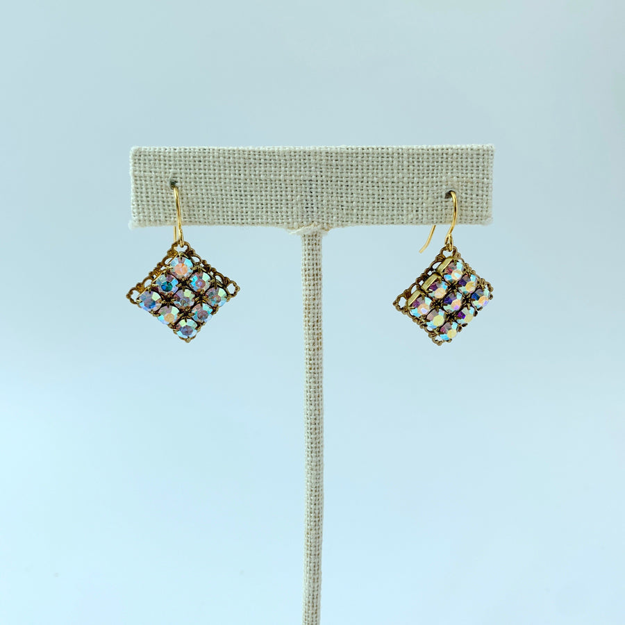 Lenora Dame Swarovski Bling Square Earrings - Choice of Color