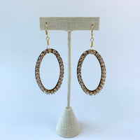 Lenora Dame Large Swarovski Rhinestone Oval Hoop Earrings - Choice of Rhinestone Color
