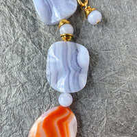 Lenora Dame Natural Blue Lace Agate Beaded Necklace - LAST FEW!