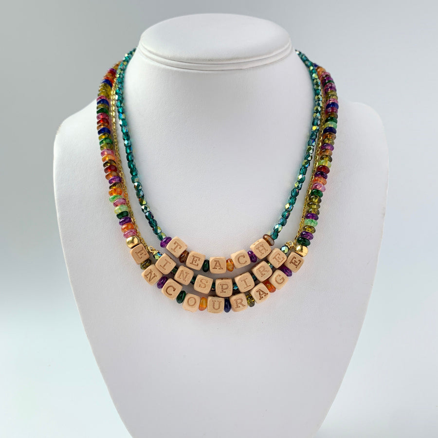 Lenora Dame Inspirational Teacher's 3-Piece Necklace Set