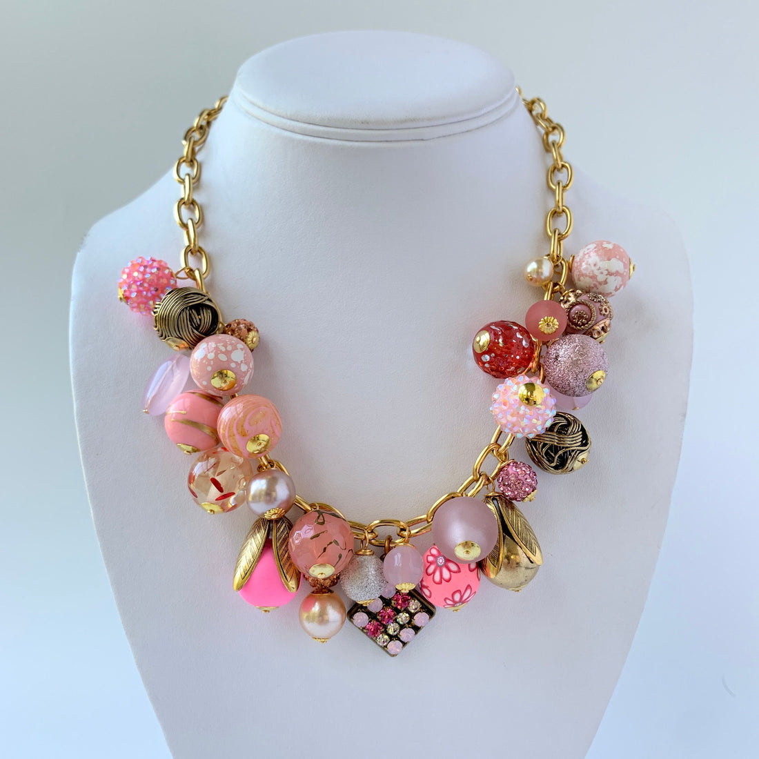 Lenora Dame Peony Pink Charm Necklace