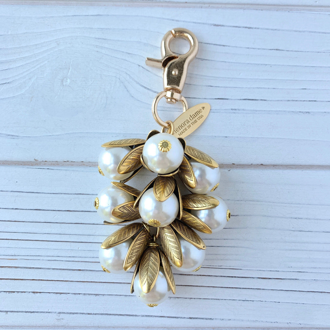 Classic Pearl Bead Cap Purse and Bag Charm - Keychain Charm – Lenora Dame