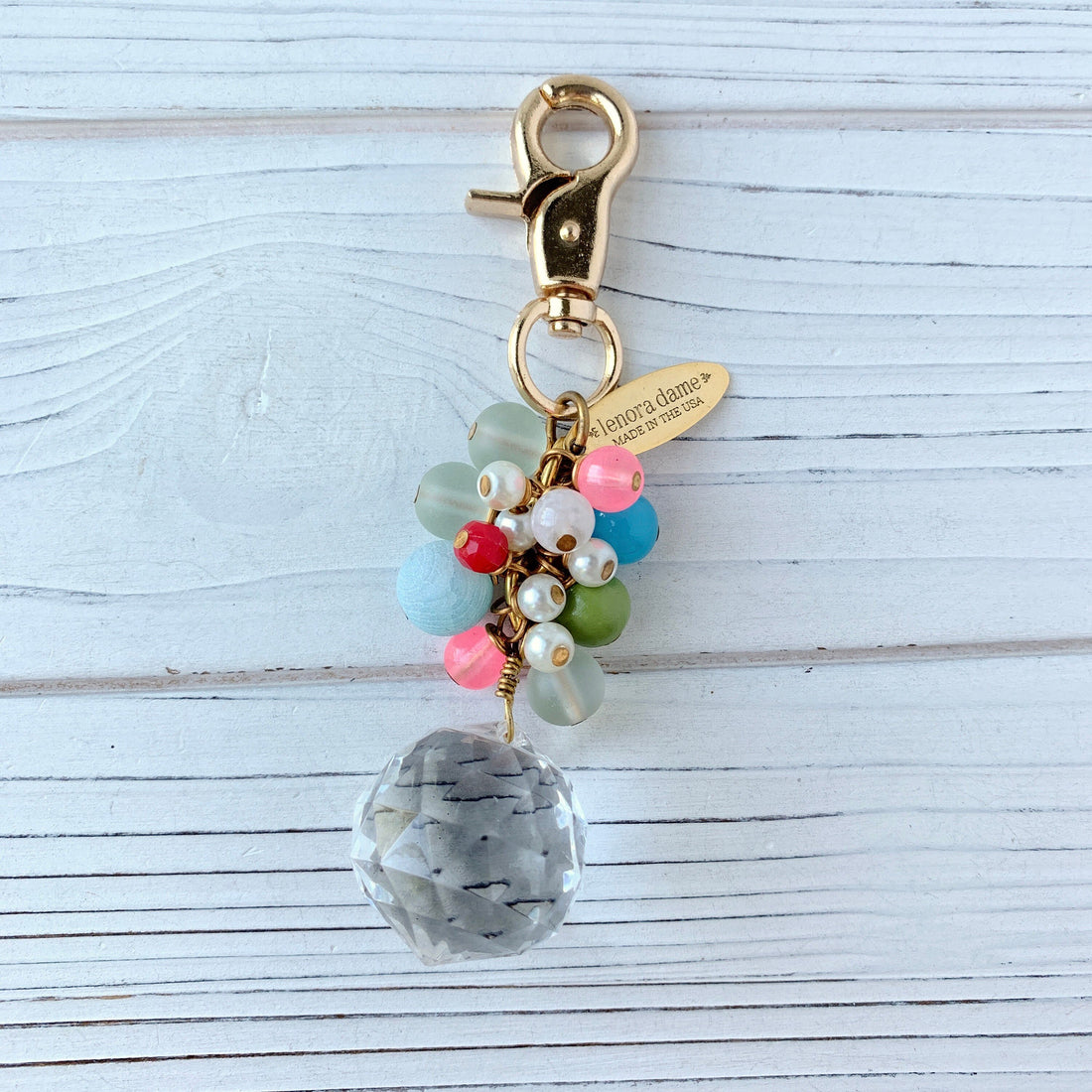 Lenora Dame Kaleidoscope Beaded Purse Charm - Keychain Charm