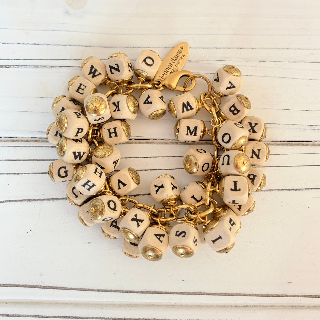 Lenora Dame Iconic Alphabet Bead Bracelet