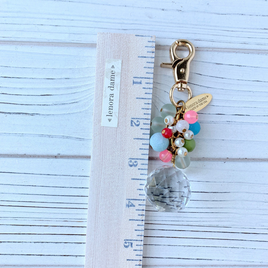 Lenora Dame Kaleidoscope Beaded Purse Charm - Keychain Charm