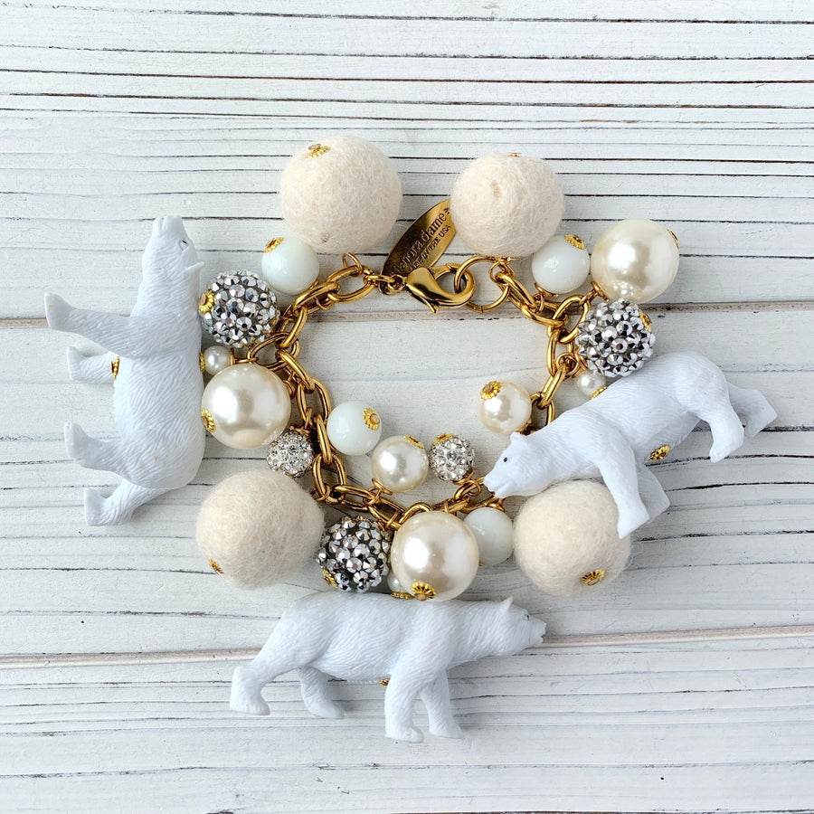 Lenora Dame Polar Bear Bauble Charm Bracelet