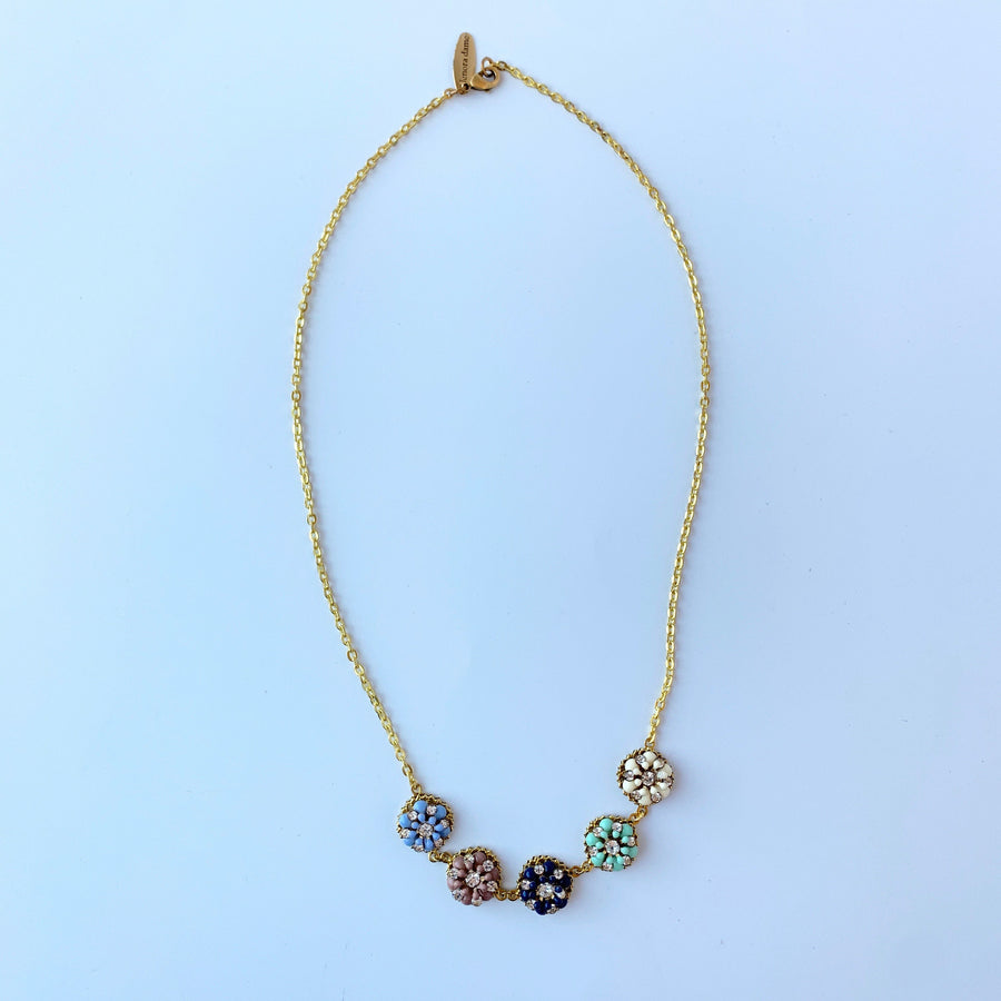 Lenora Dame Sweetest Thing Delicate Flower and Rhinestone Choker Necklace