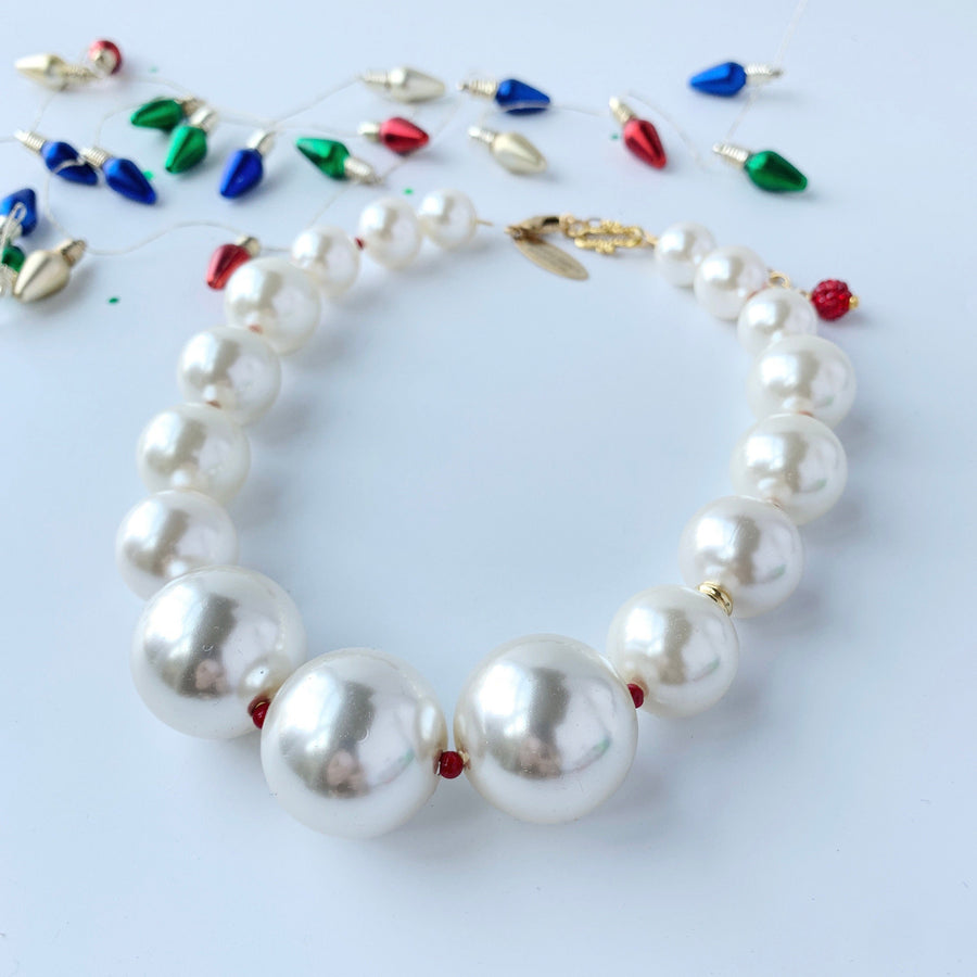 Lenora Dame Holiday Pearl Queen Mum Statement Necklace