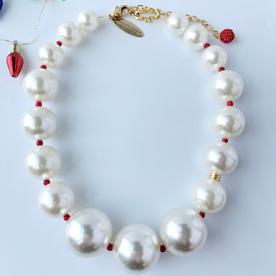 Lenora Dame Holiday Pearl Queen Mum Statement Necklace