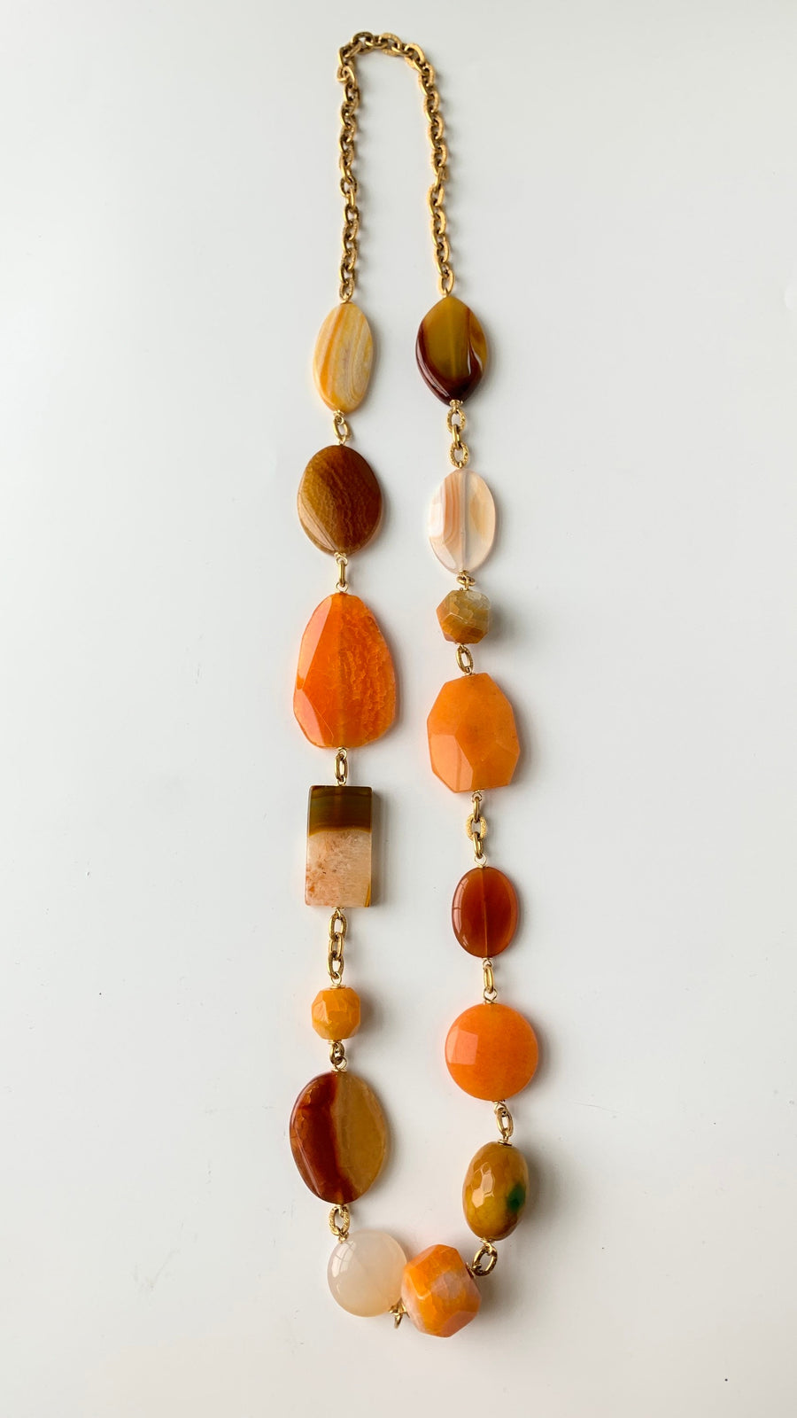 Lenora Dame Carnelian Agate Slice Long Necklace