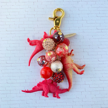 Lenora Dame Favorite Dinosaur Bag Purse Charm Keychain in Chili Pepper