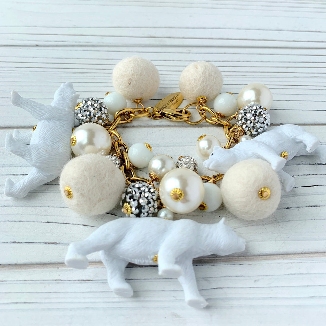 Lenora Dame Polar Bear Bauble Charm Bracelet