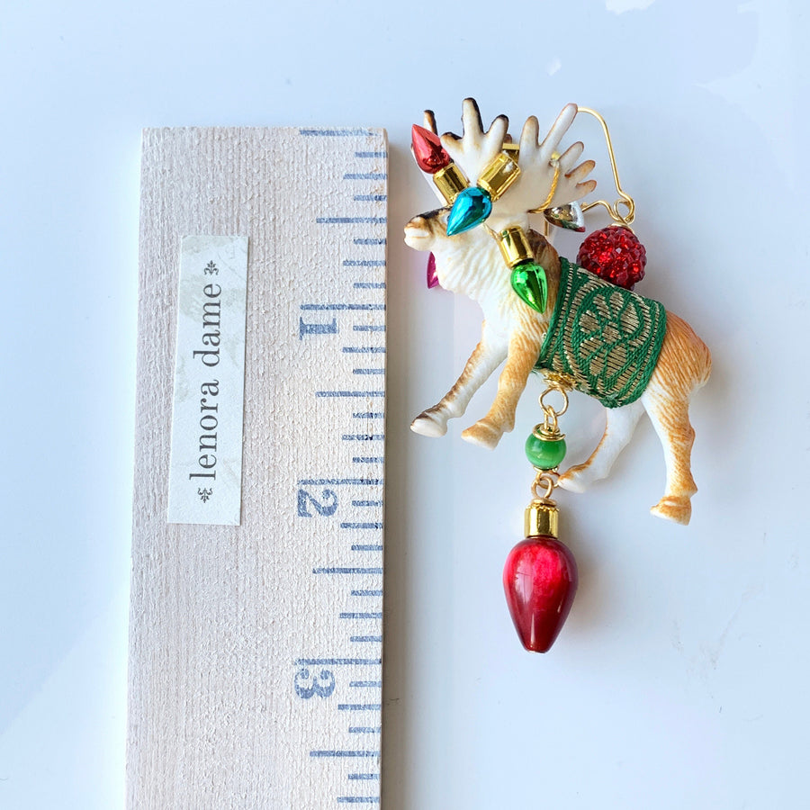 Lenora Dame Tangled Reindeer Holiday Earrings