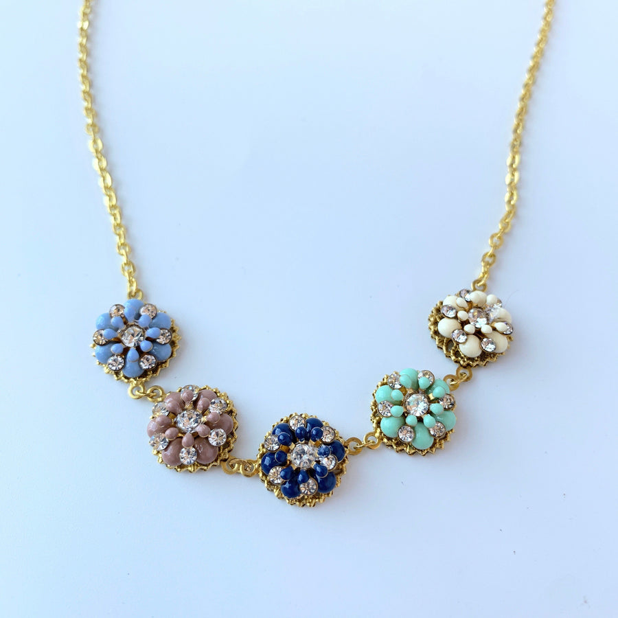 Lenora Dame Sweetest Thing Delicate Flower and Rhinestone Choker Necklace