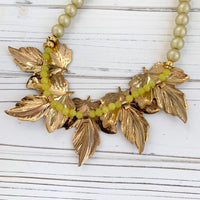 Lenora Dame Autumn Leaves Statement Necklace - Fall Jewelry