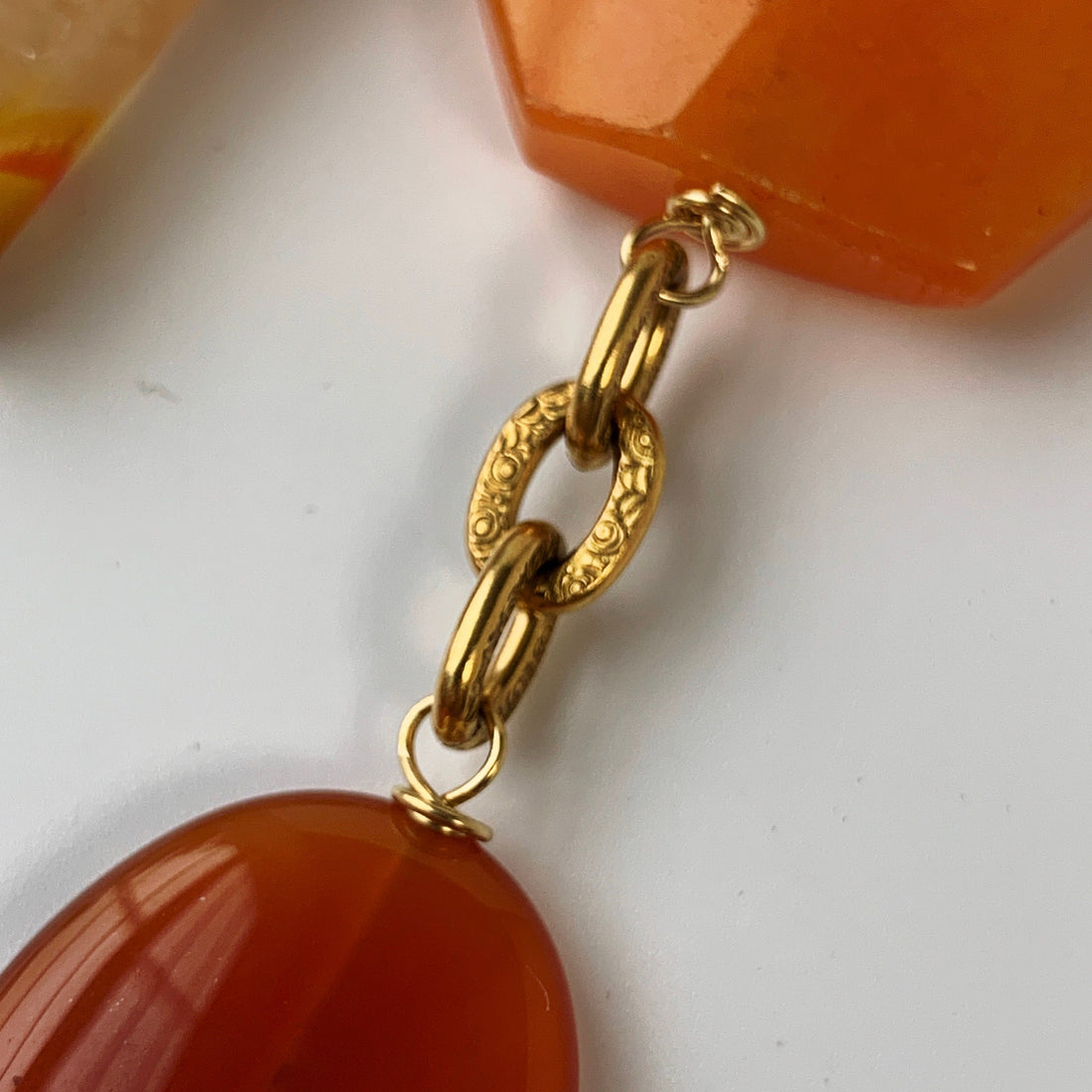 Lenora Dame Carnelian Agate Slice Long Necklace