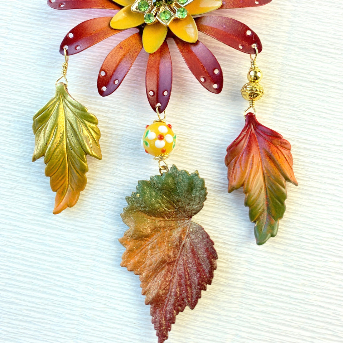 Lenora Dame Sunset Fall Bouquet Charm Necklace