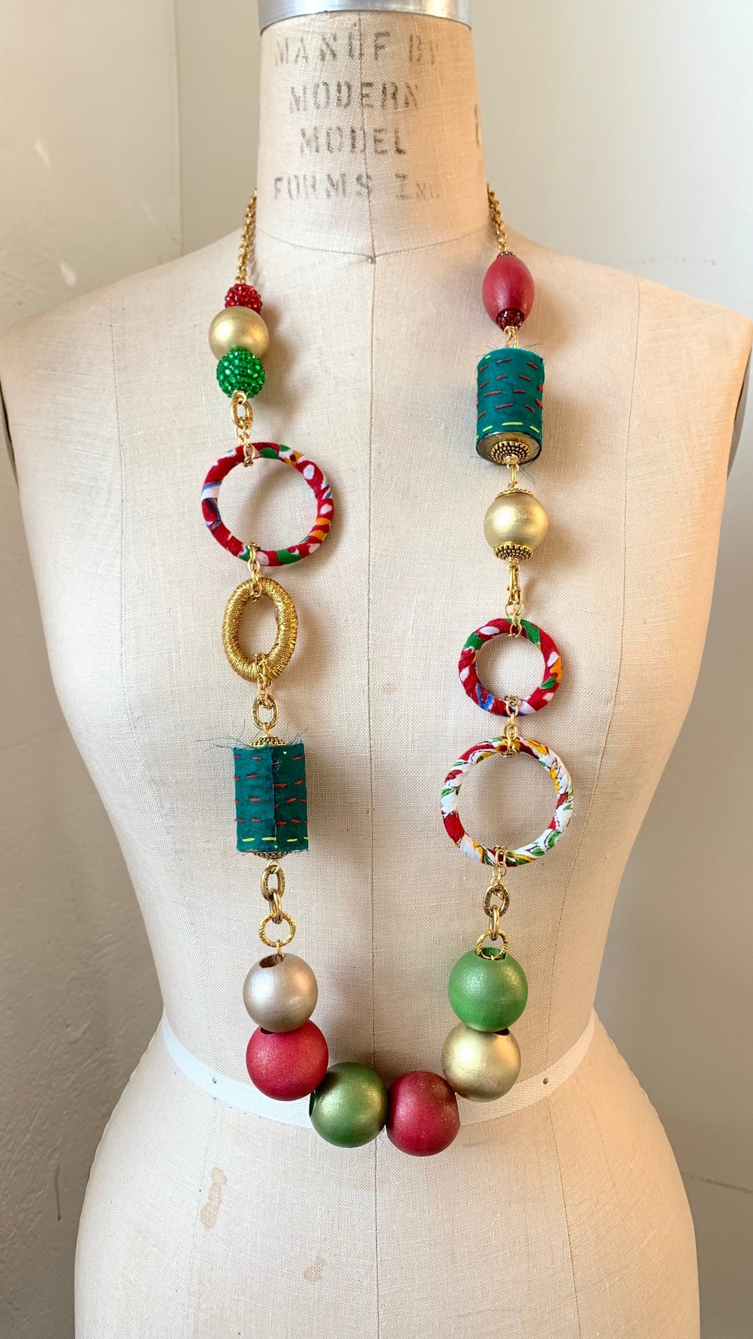 Holiday Hostess Beaded Christmas Statement Necklace