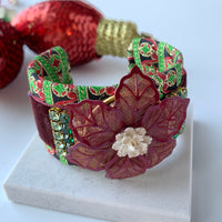 Lenora Dame Christmas Brocade Cuff Bracelet