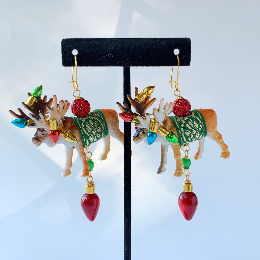 Lenora Dame Tangled Reindeer Holiday Earrings