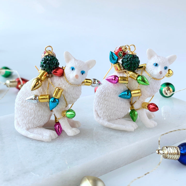 Lenora Dame Tangled Kitty Holiday Earrings