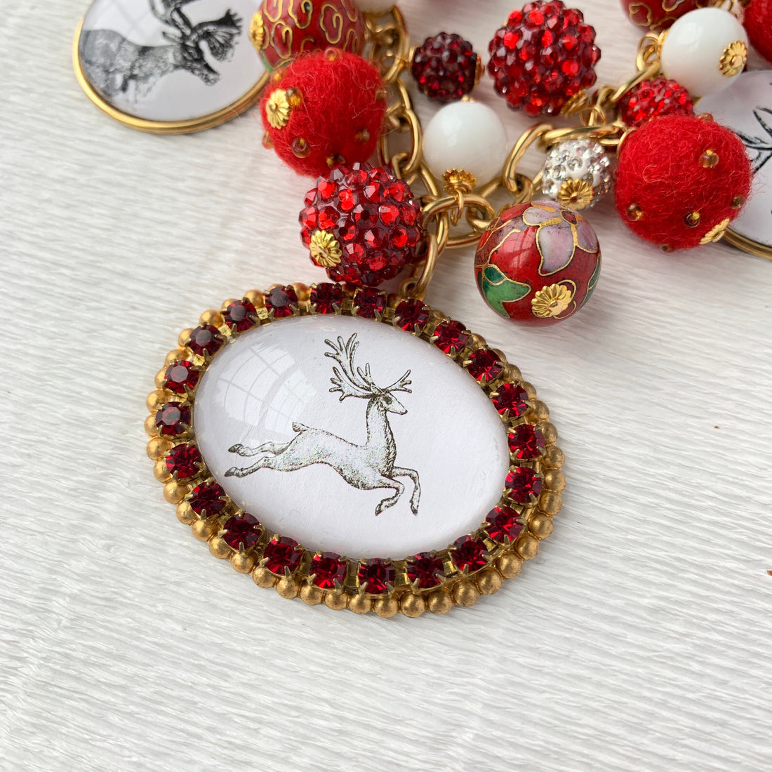 Lenora Dame Dasher Holiday Reindeer Statement Necklace