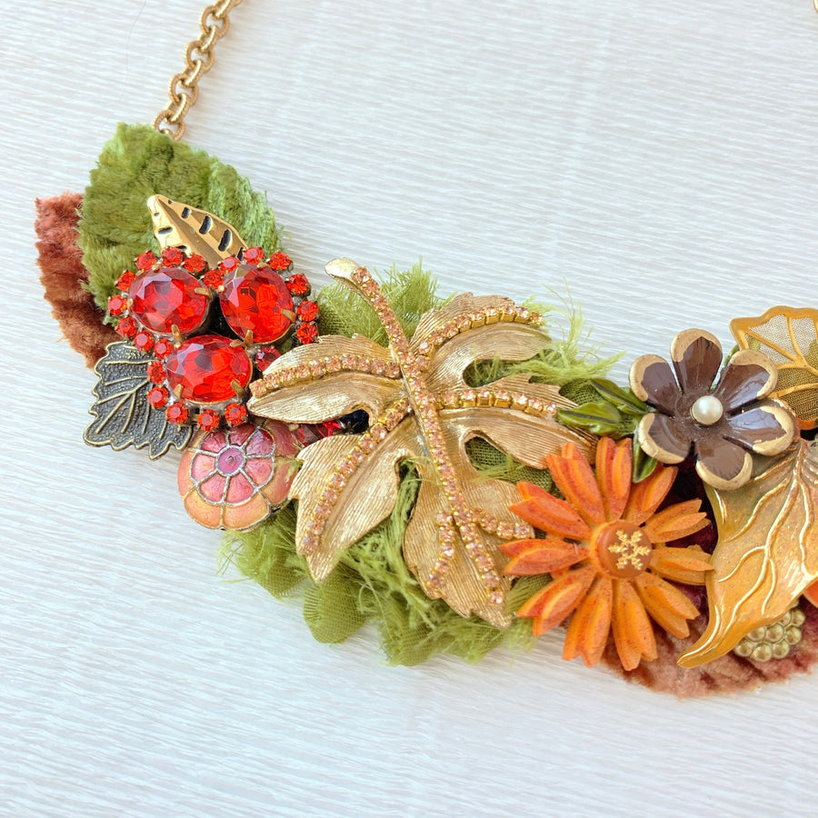 Lenora Dame Fall Bib Statement Necklace - One-of-a-Kind