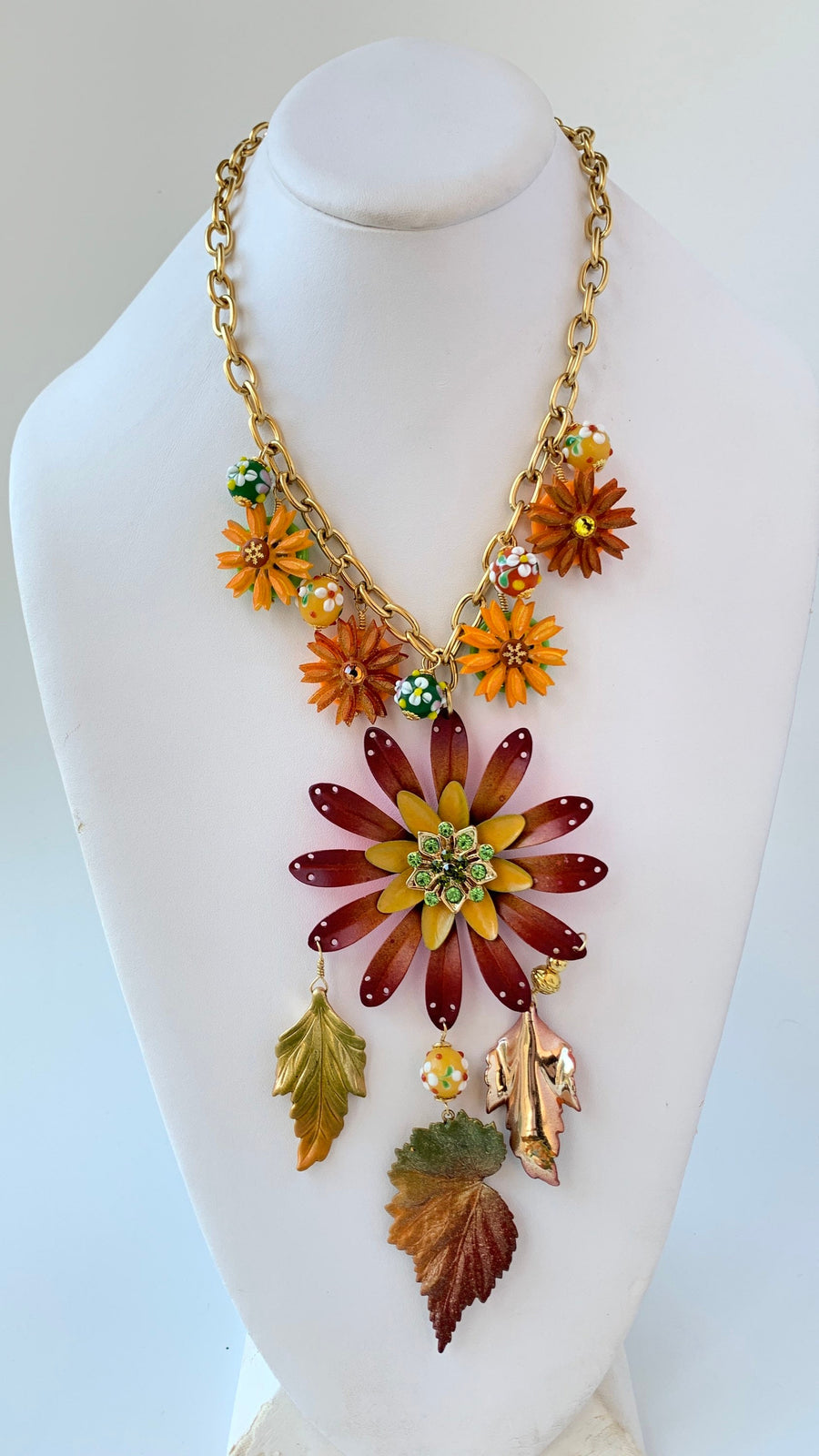 Lenora Dame Sunset Fall Bouquet Charm Necklace