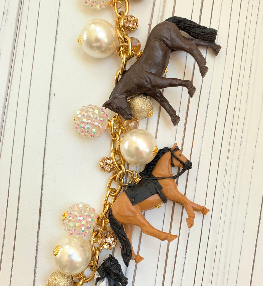 Lenora Dame Long Horse Necklace