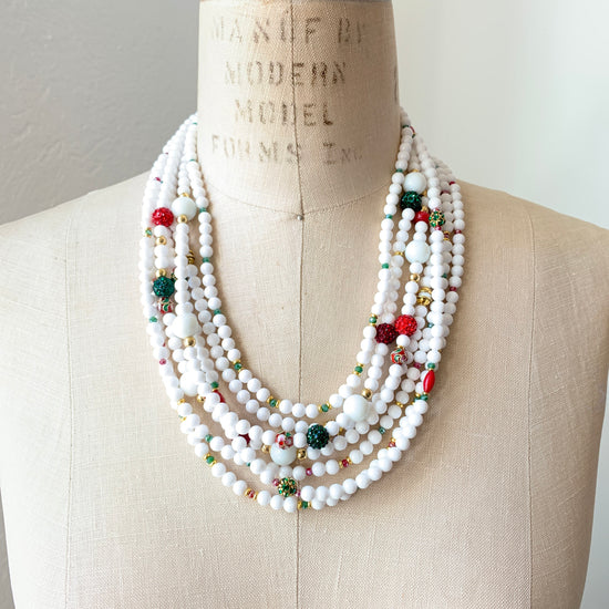 Lenora Dame Winter Wonderland Multilayer Beaded Statement Necklace