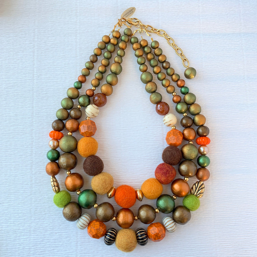 Lenora Dame Fall Vibes 3-Strand Fall Statement Necklace