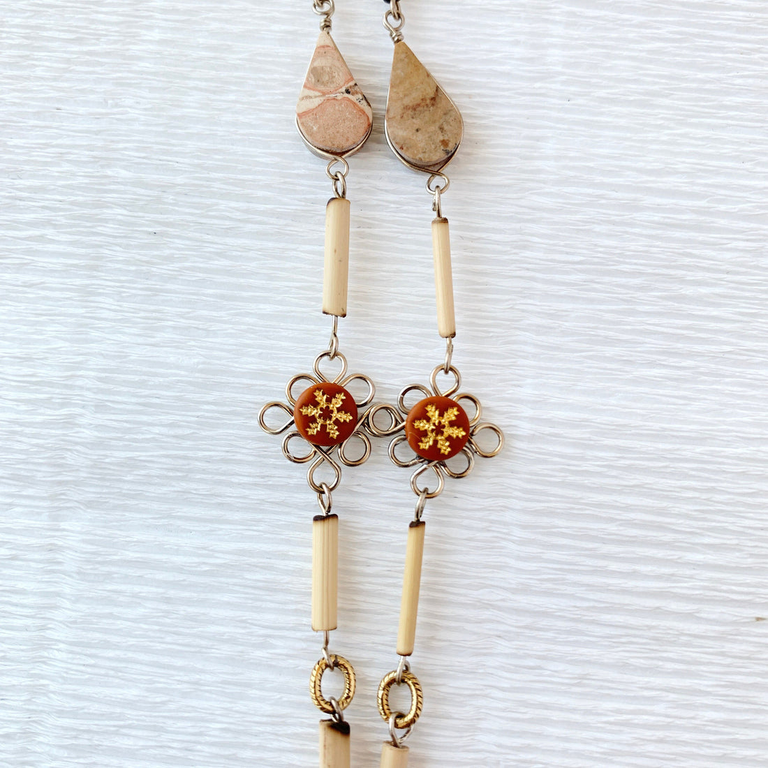 Lenora Dame Pumpkin Spice Autumn Pendant Necklace - One-of-a-Kind
