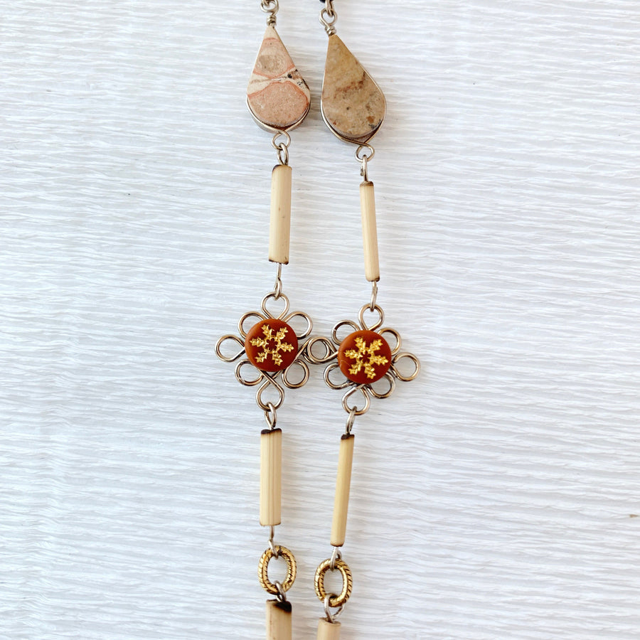 Lenora Dame Pumpkin Spice Autumn Pendant Necklace - One-of-a-Kind