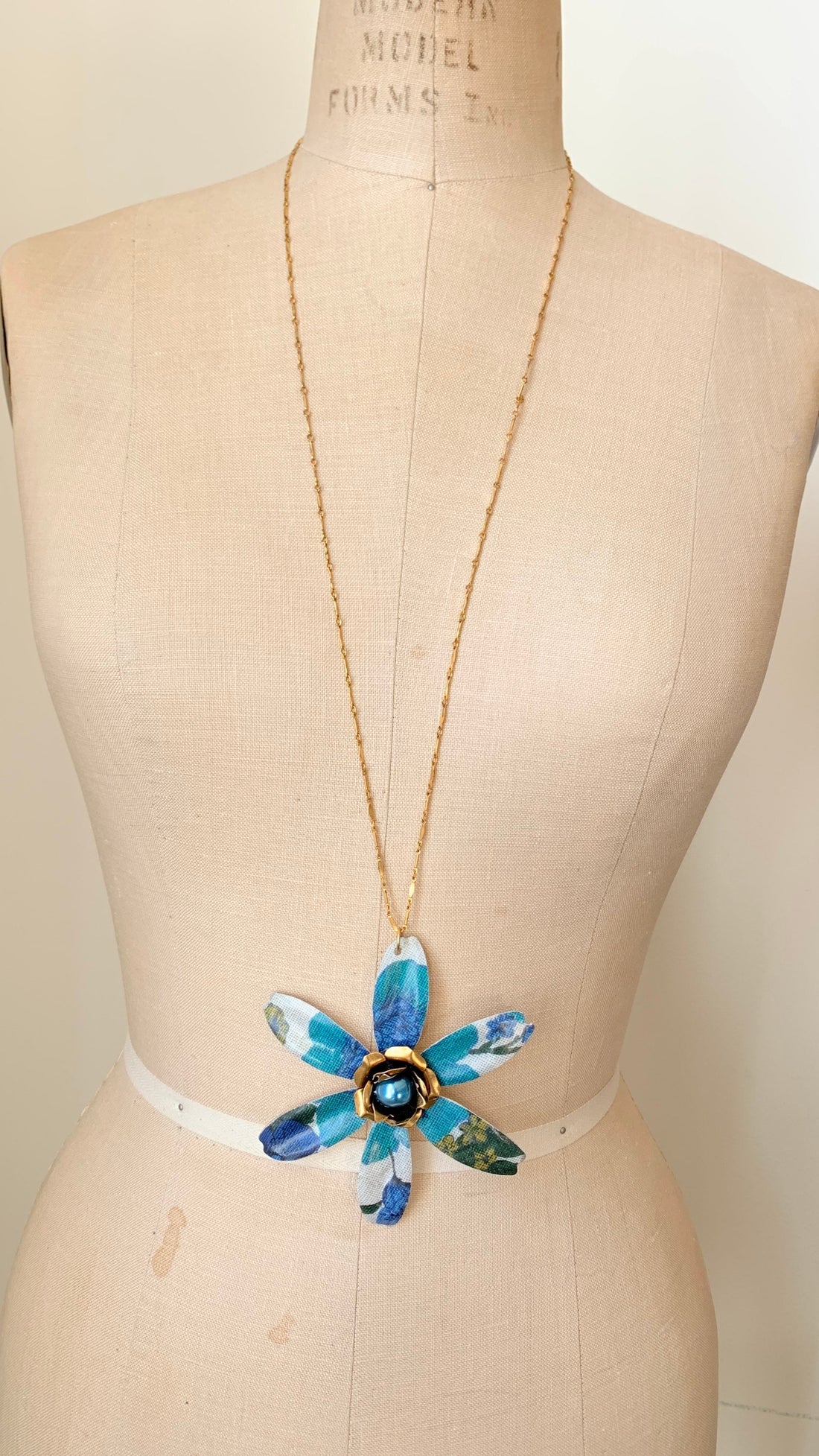 Lenora Dame Aegean Sea Flower Pendant Necklace