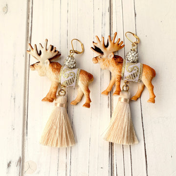Lenora Dame Reindeer Tassel Earrings