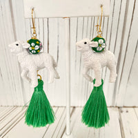 Lenora Dame Spring Lamb Tassel Earrings