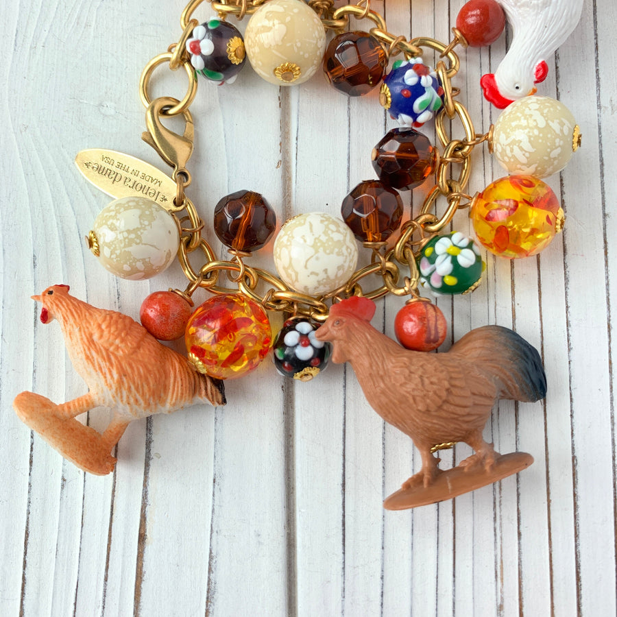 Lenora Dame Bantam Chicken Charm Bracelet