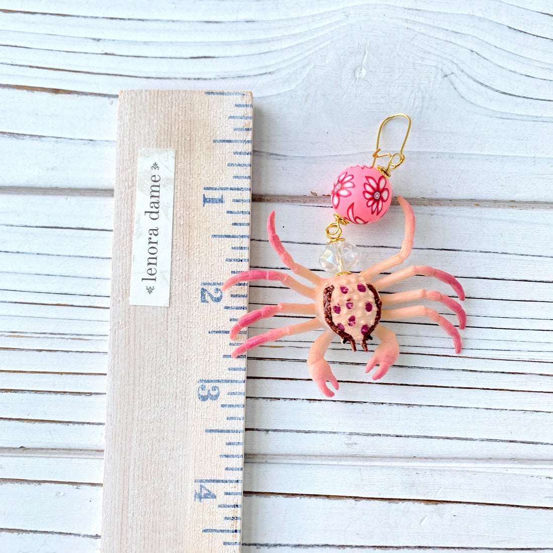 Lenora Dame Pink Crab Statement Earrings