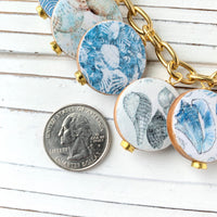 Lenora Dame Vintage Shell Art Charm Necklace