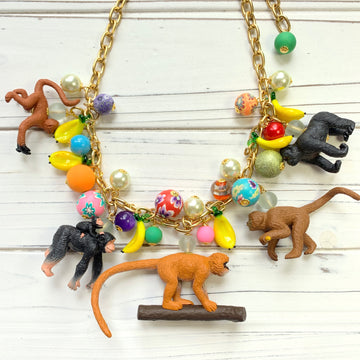 Lenora Dame Go Bananas Monkey Necklace