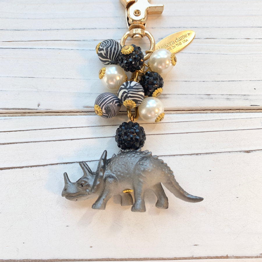 Lenora Dame Favorite Dino Bag Charm in Gray