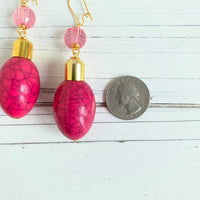 Lenora Dame Hot Pink Holiday Lights Earrings
