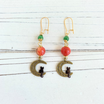 Lenora Dame Halloween Cat Earrings