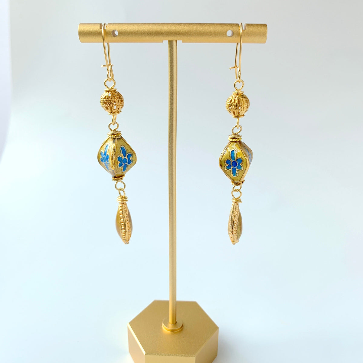 Lenora Dame Cloisonné Lantern Earrings - 2 Color Choices